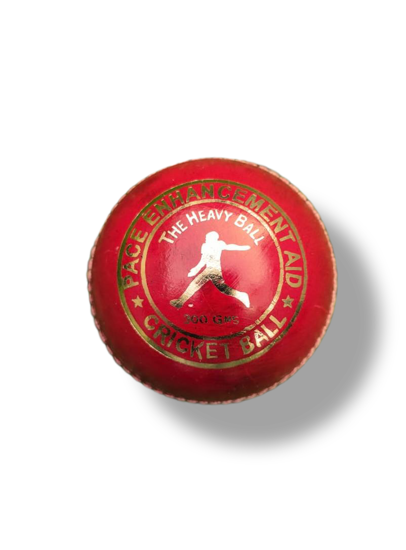 Cricket Ball 18 Pacer heavy weight leather cricket ball with natural shadow and transparent background, showing detailed seam and polished leather surface.