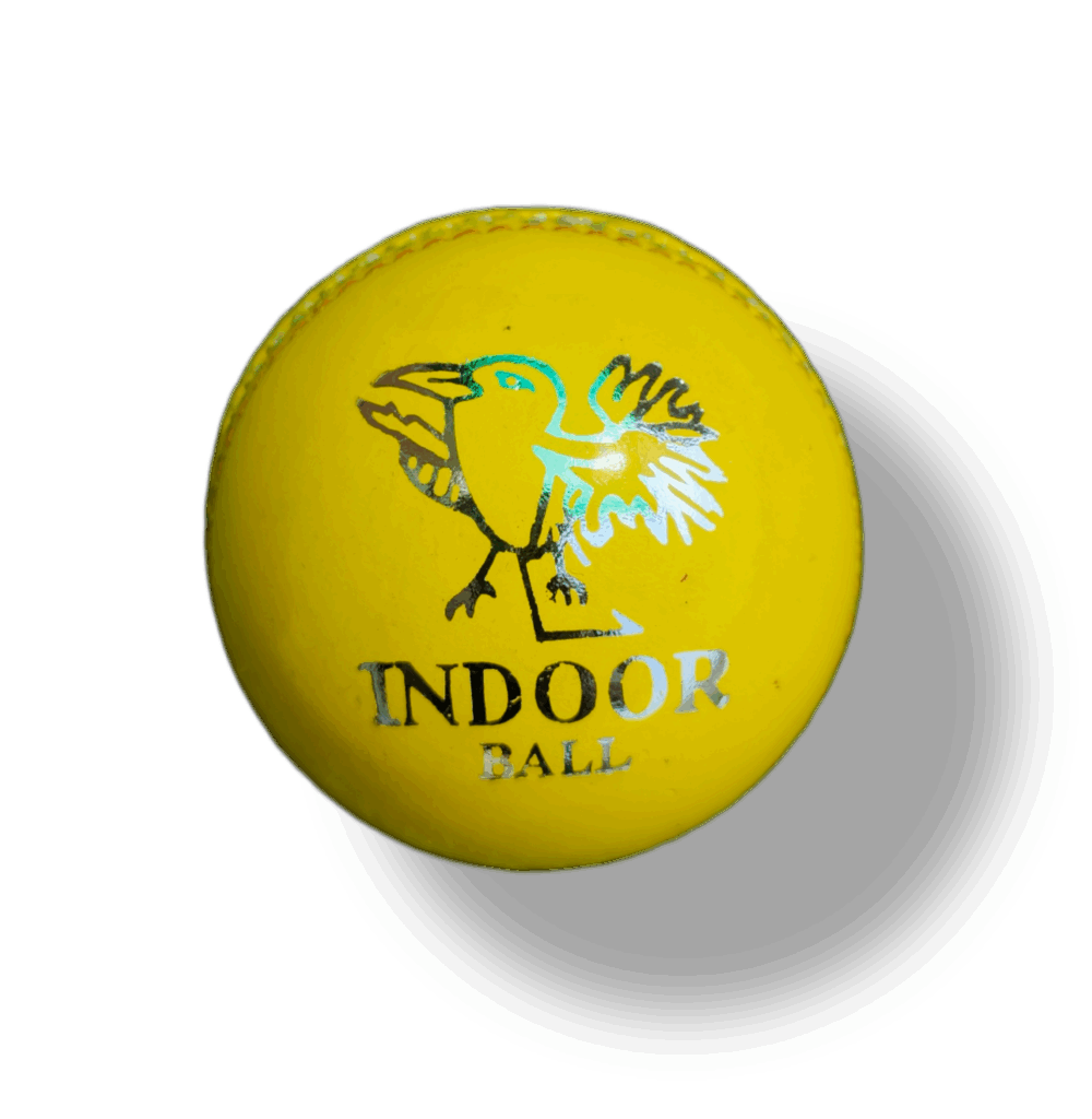 Cricket Ball 19 Premium leather indoor cricket ball with smooth finish and subtle shadow on a transparent background, background removed for clear presentation.